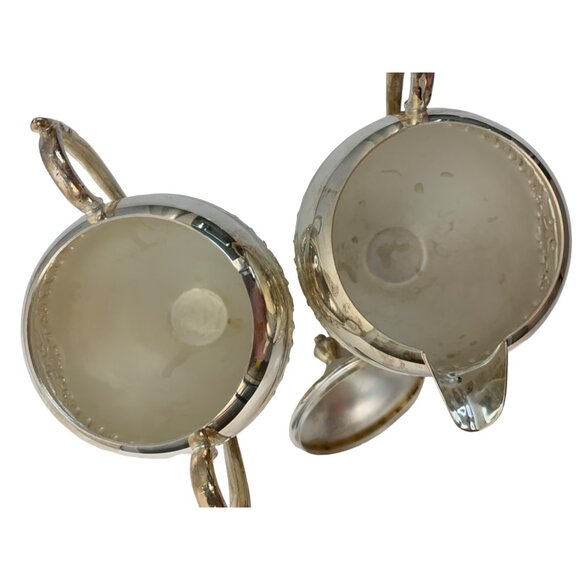 Vintage Silver Plated on Copper Cream & Sugar Set + Lid Marked 7271 Bridgerton - Picture 9 of 12